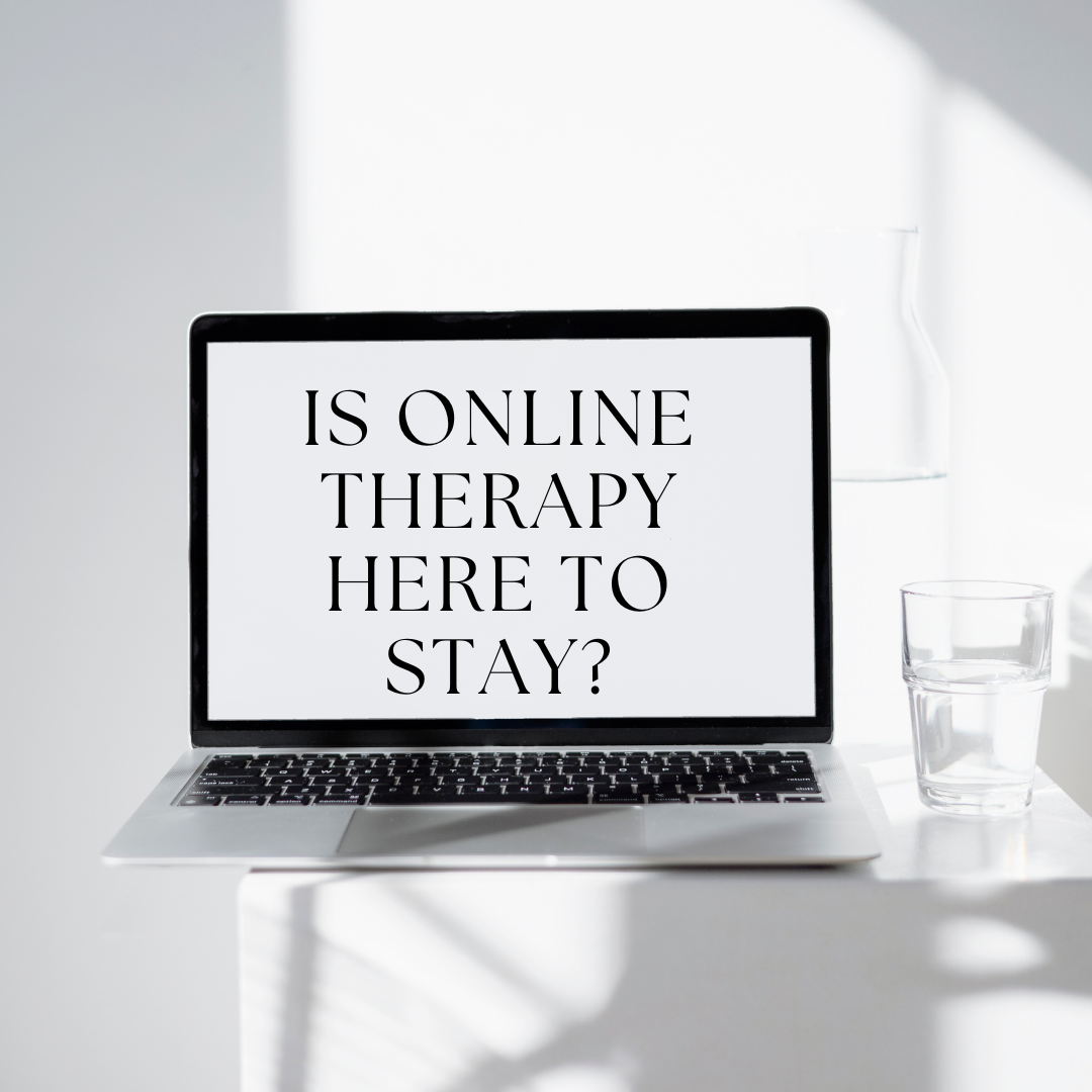 laptop screen, is online therapy here to stay?