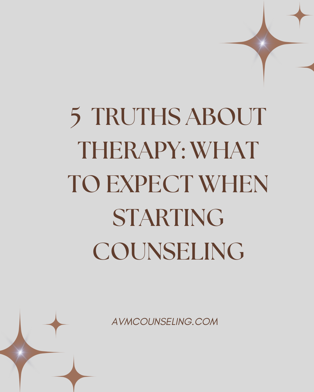 brown text what to expect when starting counseling