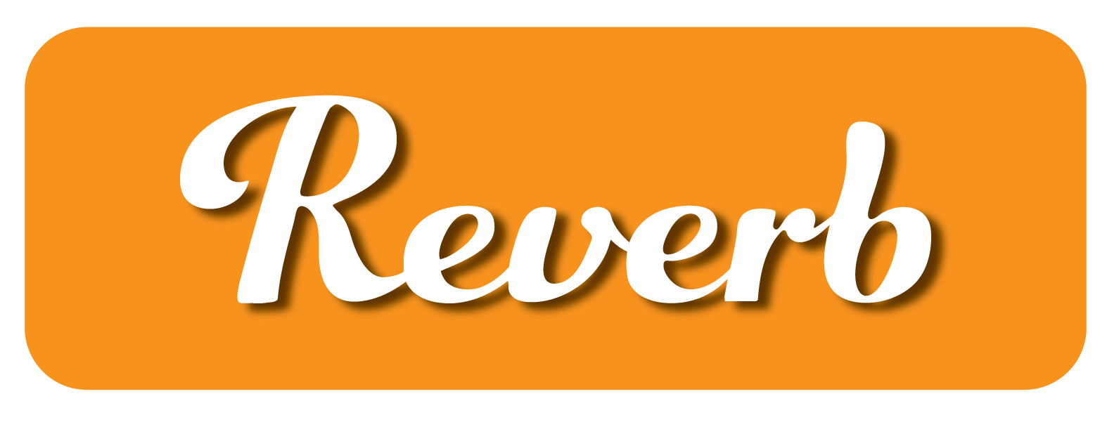 Orange sign with the word 'Reverb' written in white cursive letters.