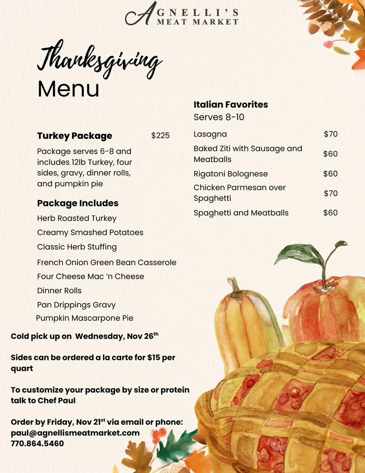 Decatur Meat Market Menu Menu 1 — Agnelli's Meat Market