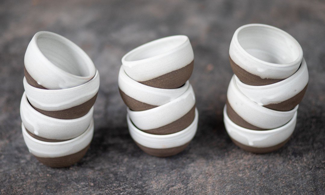 alabaster bowls stacked