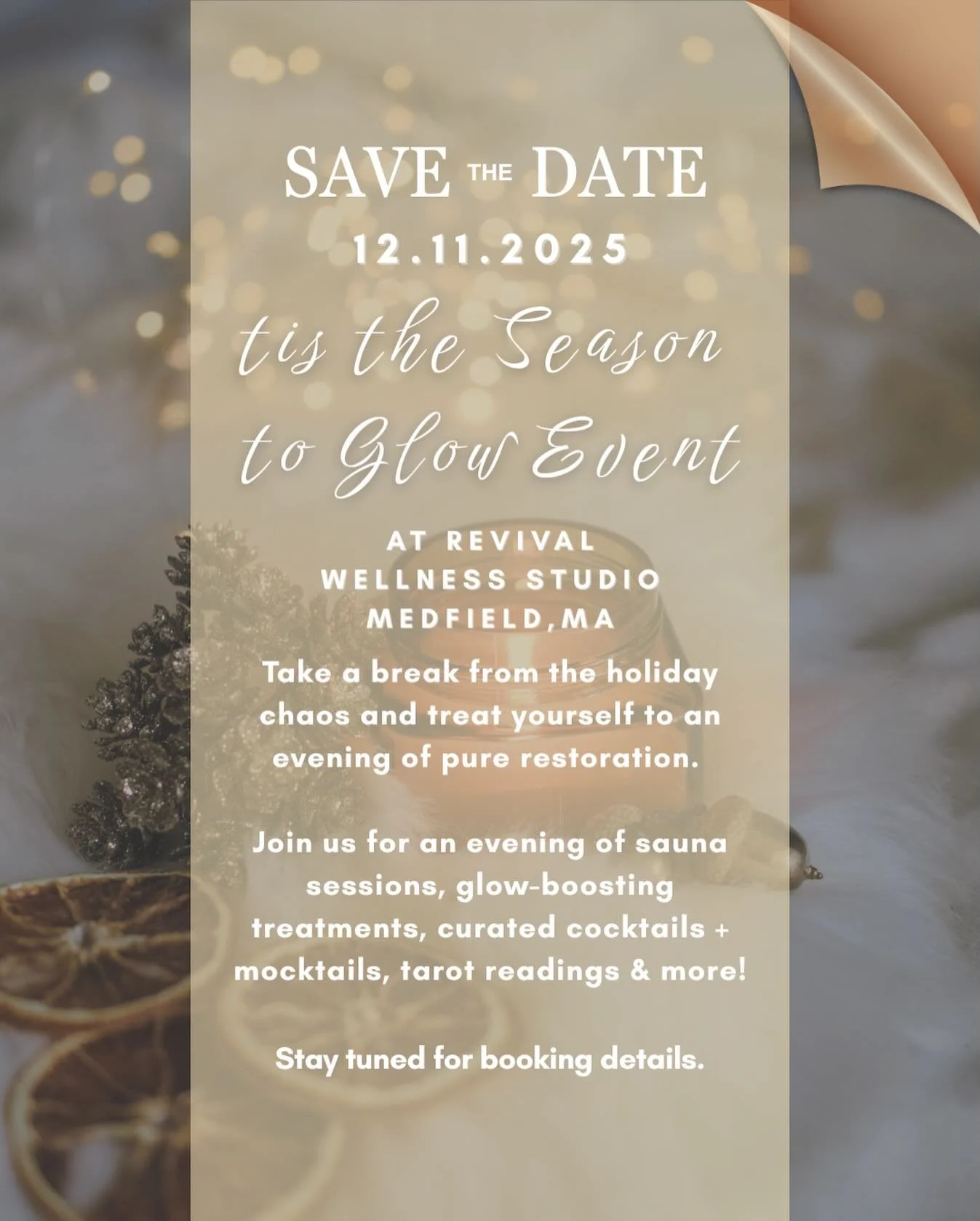 ✨ Mark your calendars! ✨

Thursday December 11th is your invitation to pause, glow, and restore. Revival Wellness Studio and Mom Life Health are coming together to bring you an evening dedicated to you&mdash;a chance to step away from the holiday hus