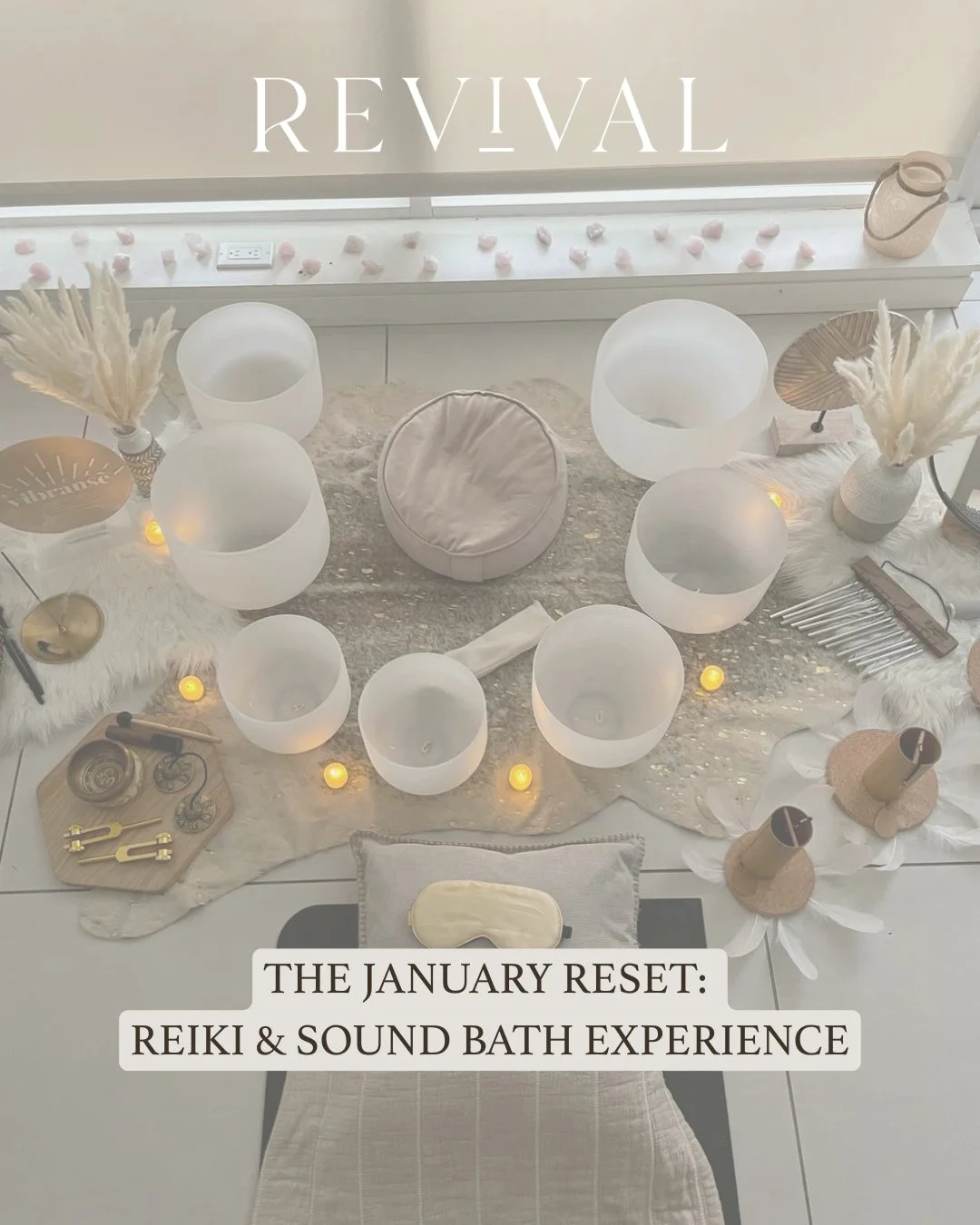Join us for a group Reiki + Sound Bath experience at Revival, designed to help you unwind your nervous system, clear lingering stress, and step into the new year feeling grounded and supported.⁠
⁠
This 75-minute experience combines gentle Reiki energ