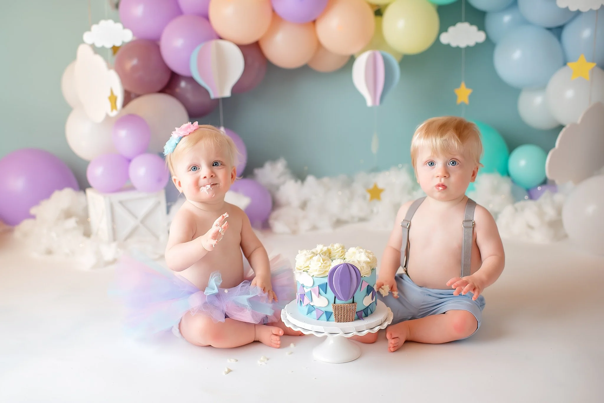 Twin Cake Smash Session | Cake Smash Photographer Waxhaw, NC