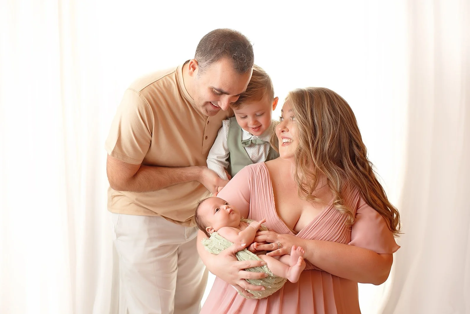 newborn baby girl in pastels in studio near Waxhaw, NC 