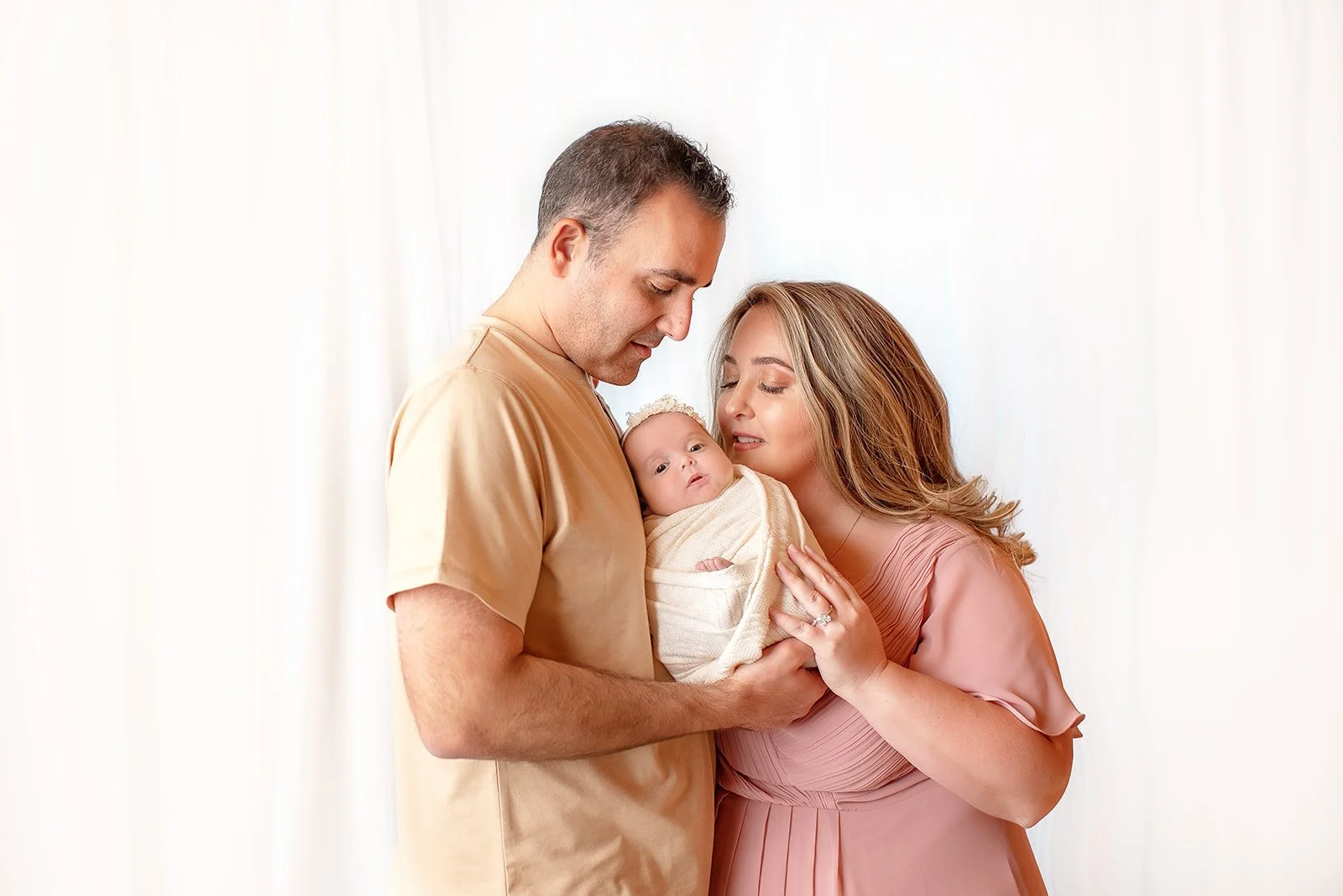  newborn baby girl in pastels in studio near Waxhaw, NC 