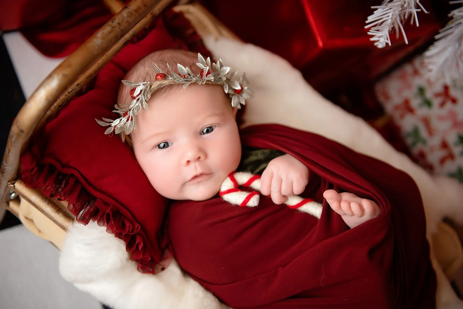 christmas newborn baby photography waxhaw, NC