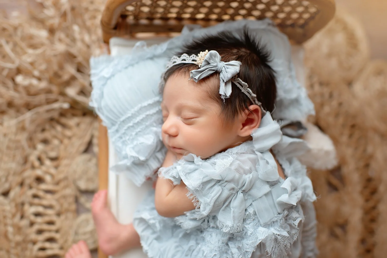 newborn baby girl in studio in Monroe, NC