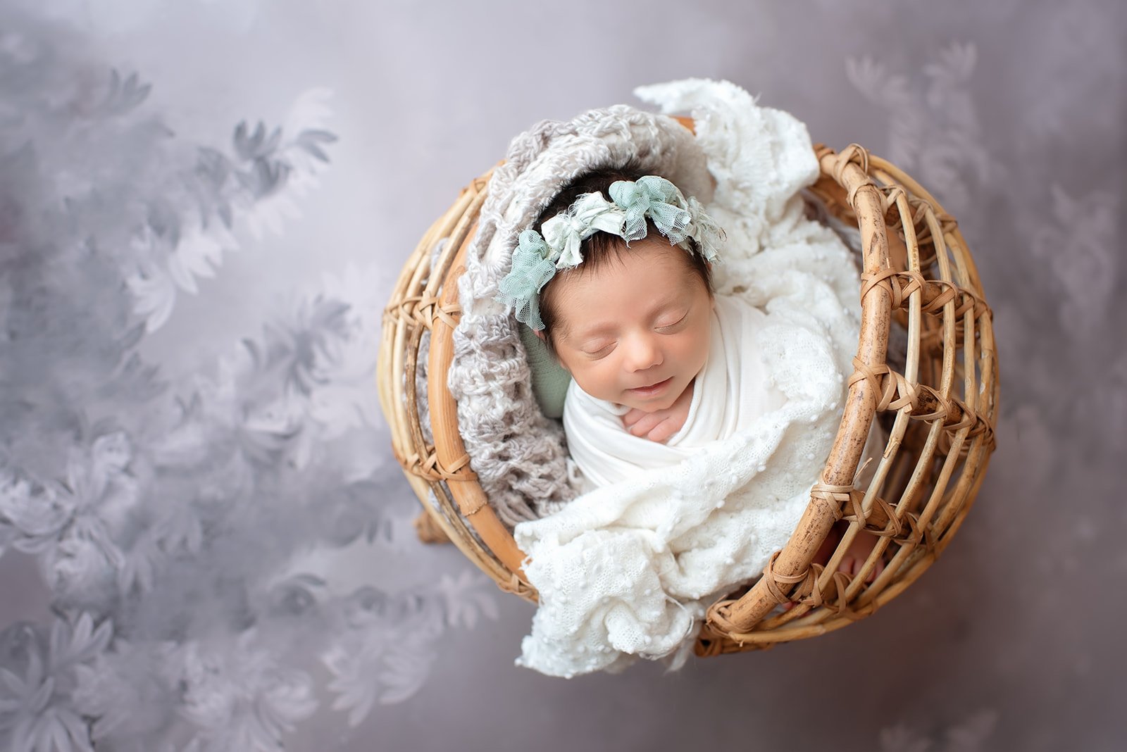 newborn baby girl in studio in Monroe, NC