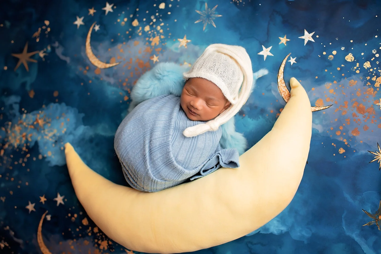 newborn baby girl in photo studio in monroe, NC