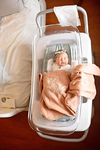 adorable newborn girl in hospital in Charlotte NC