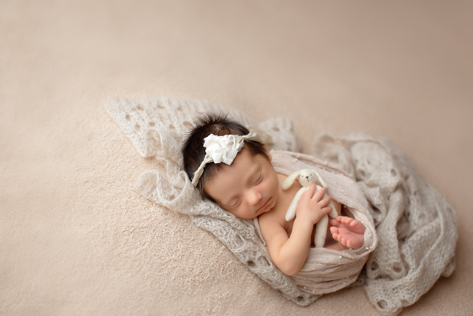 newborn baby girl in studio in Monroe, NC
