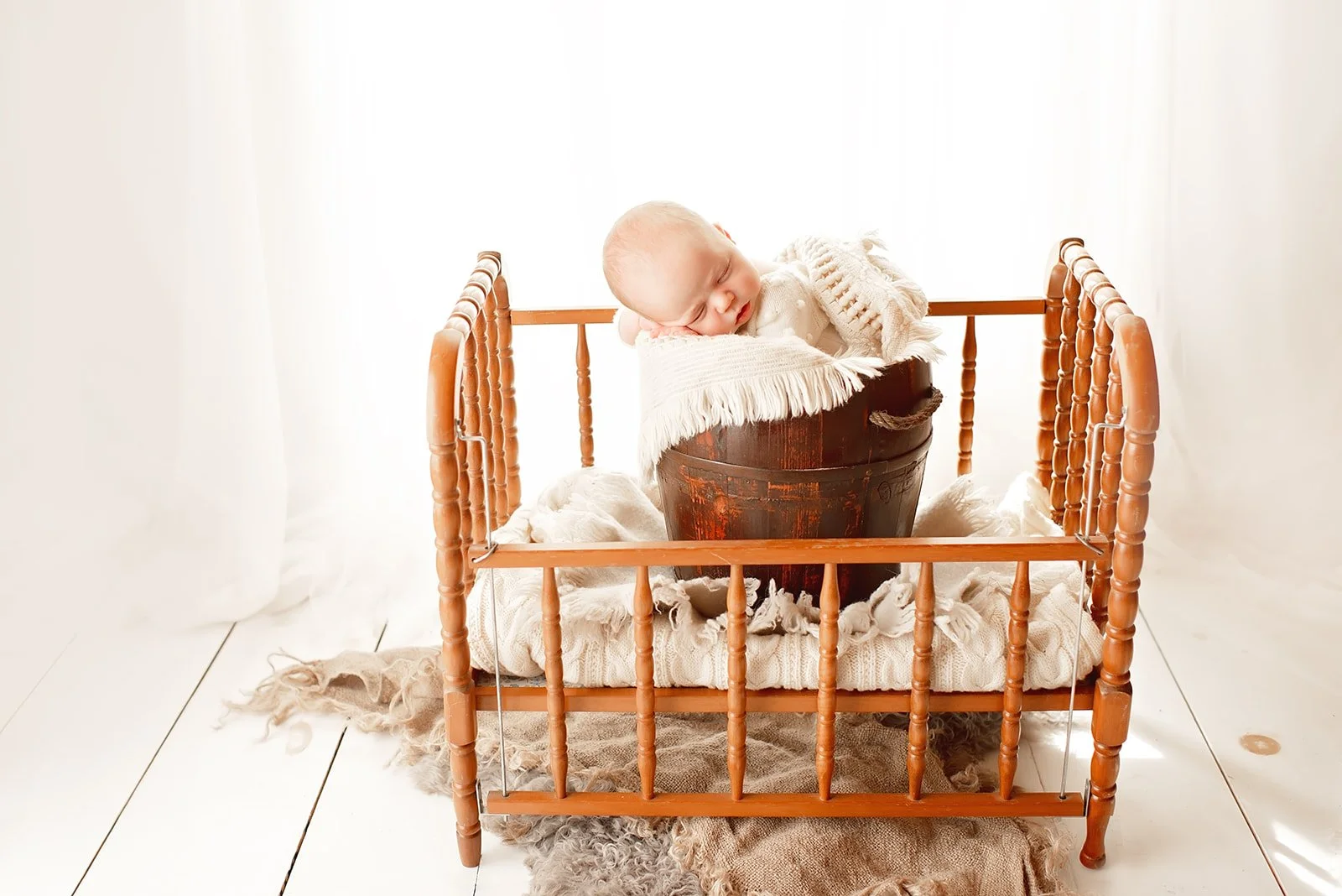 newborn in classic set up at my studio in monroe, NC