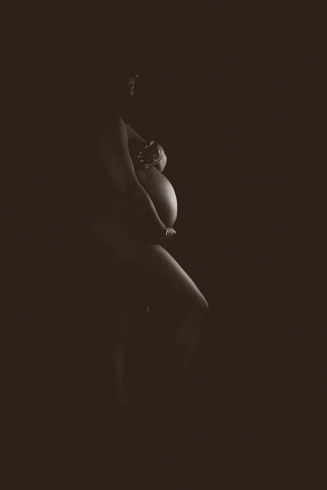 maternity silhouette from photographer in Monroe, NC