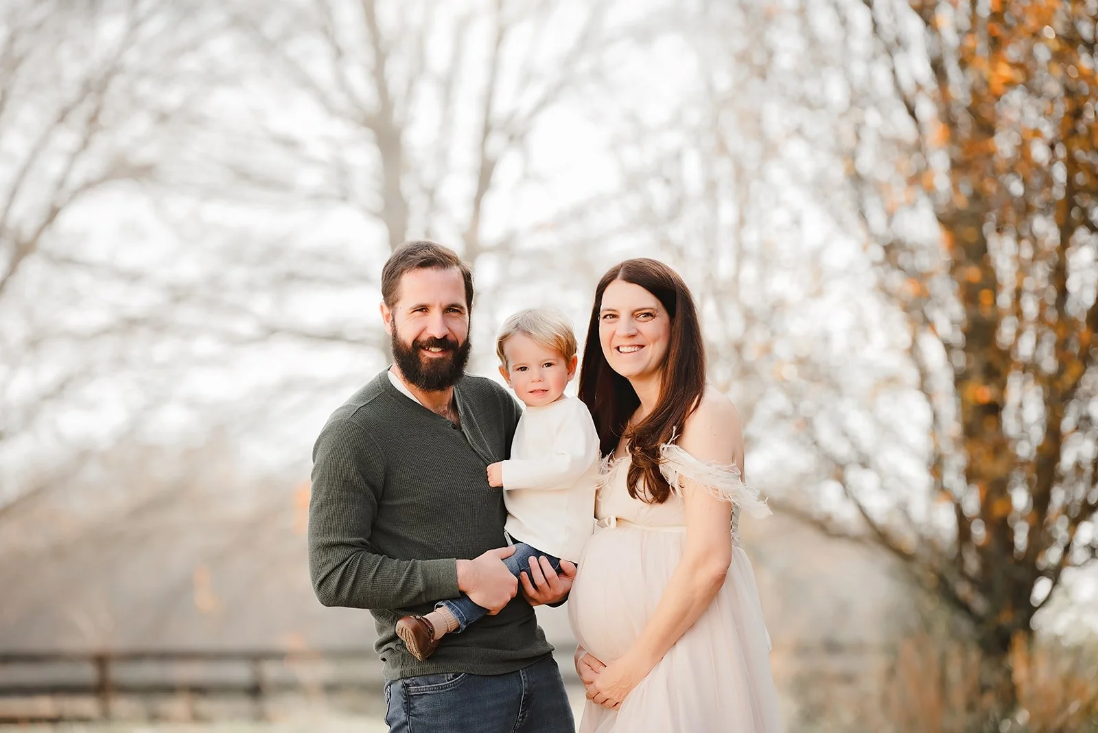 outdoor family maternity taken at studio in Monroe, NC