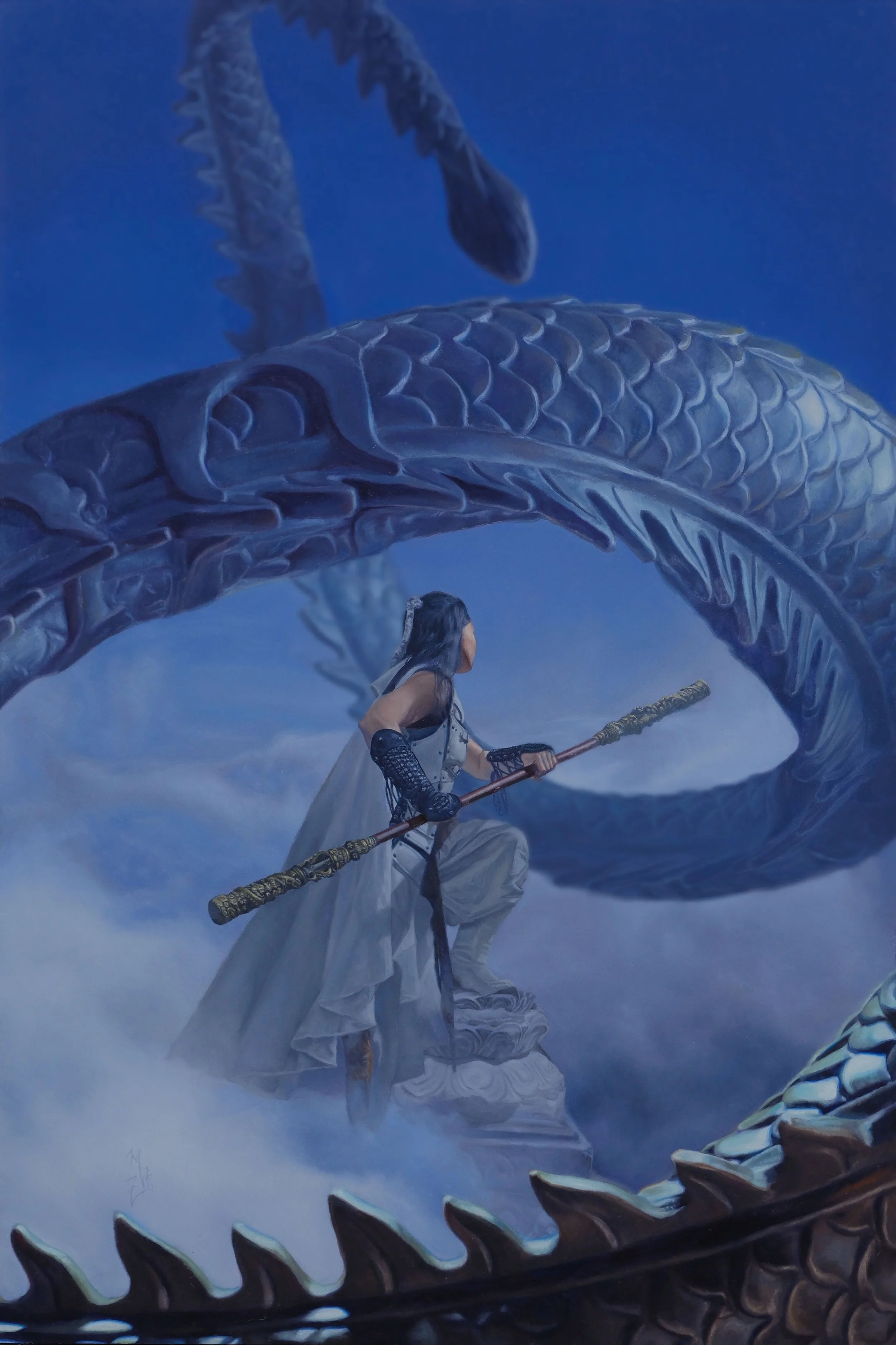 Dragon Tamer, oil on panel, 18" x 27" (2026)