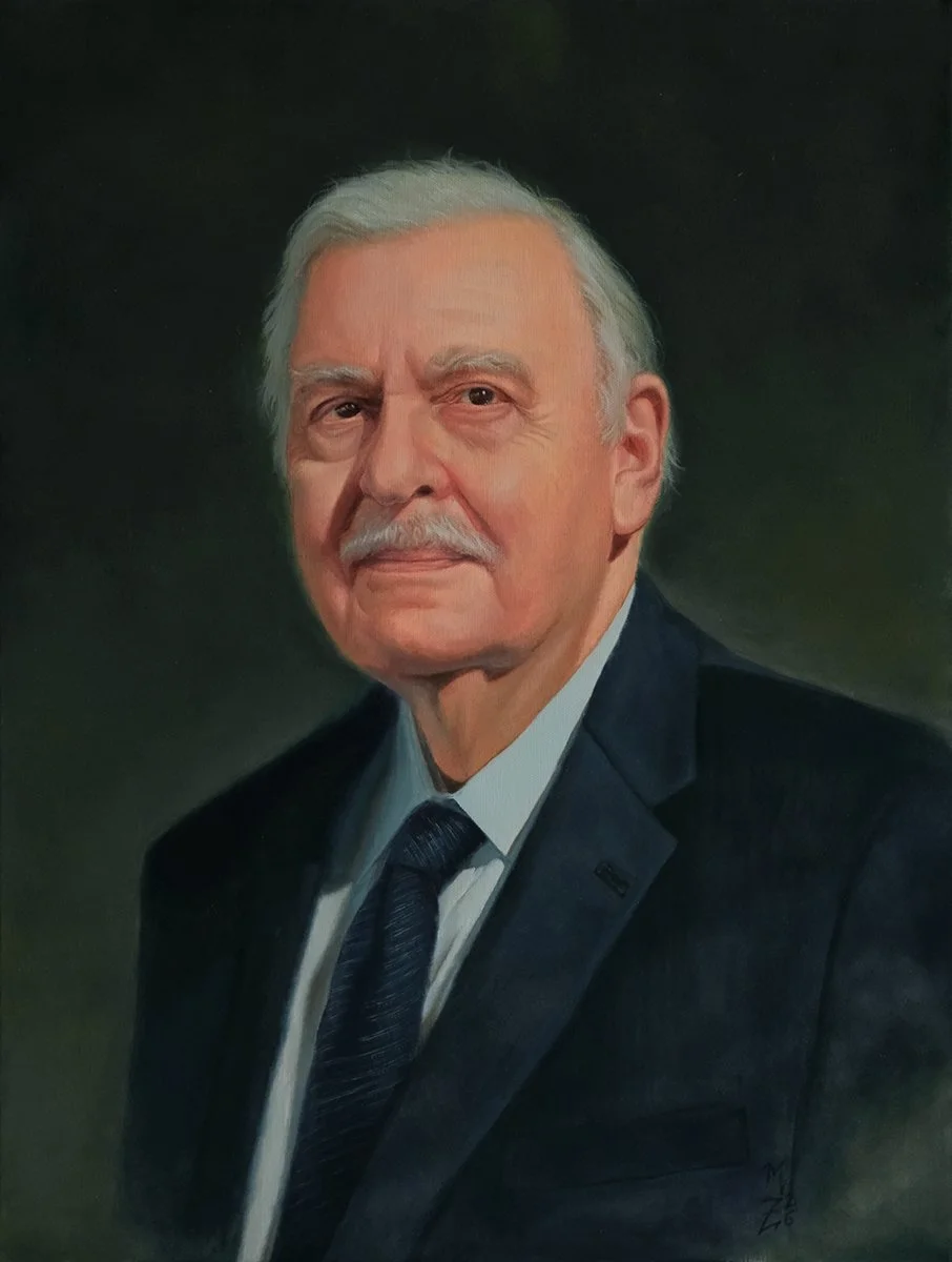 Mayor Emeritus Peter Cantu of Plainsboro Township, oil on canvas, 18" x 24" (2026)