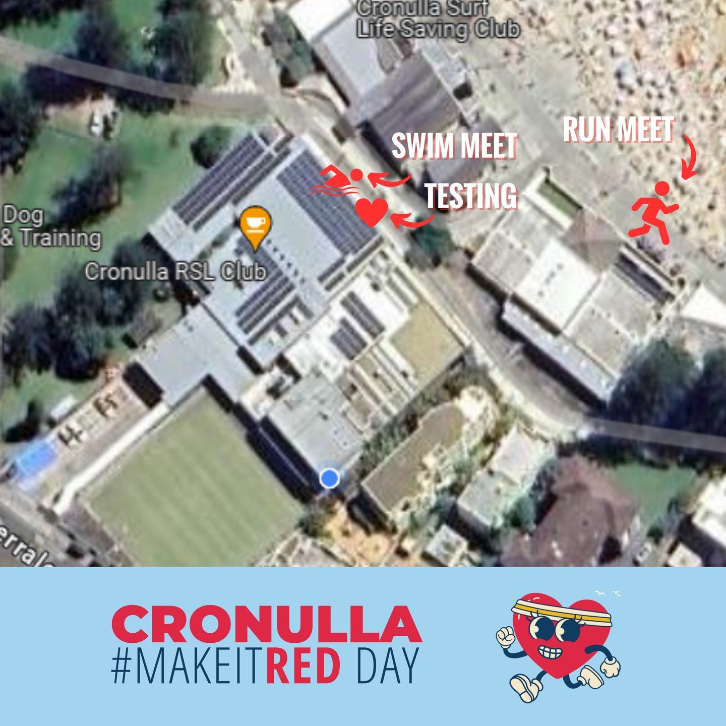 We won&rsquo;t be letting the weather stop our quest to raise awareness for heart health, tomorrow we will #MakeItRed Cronulla.

🏃🏼 Run/Walk: Bobby&rsquo;s South Cronulla (The Esplanade), 6:45am for a 7:00am start.
South Cronulla to Wanda Surf Club