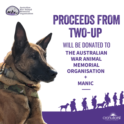 Cronulla RSL To Donate ANZAC Day TWO-UP Proceeds to animals impacted by war 