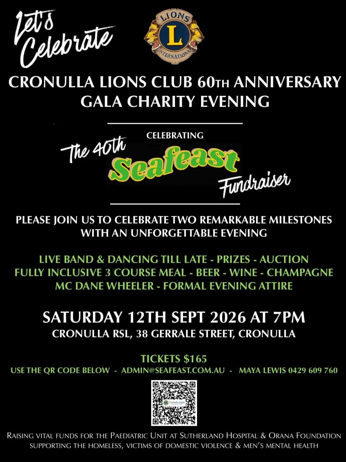 Cronulla Lions Club 60th Anniversary Gala Charity Evening