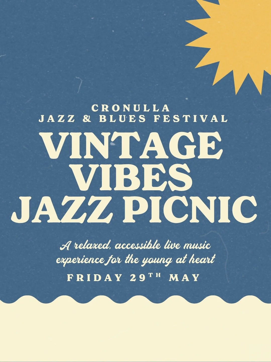 Cronulla RSL is proud to be the presenting partner of the Cronulla Jazz &amp; Blues Festival's "Vintage Vibes Jazz Picnic", a relaxed and accessible live music experience for the young at heart.

Join us on Friday 29 May from 1.00pm to 2.00
