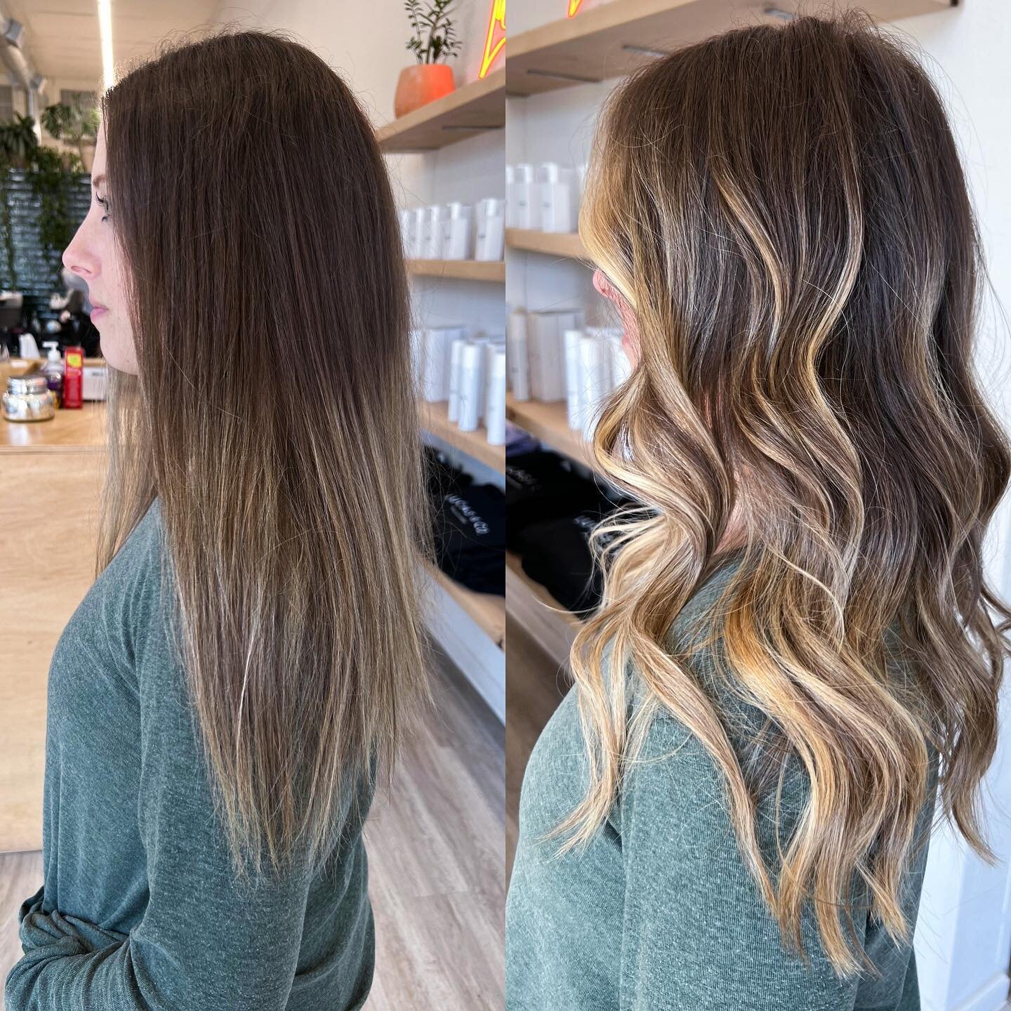 &quot;From drab to fab! 💁&zwj;♀️ It's been over a year since this beauty has had her hair done, and she was in desperate need of a refresh. So, we opted for a low-maintenance balayage to brighten up her locks and give her the longevity she needs to 