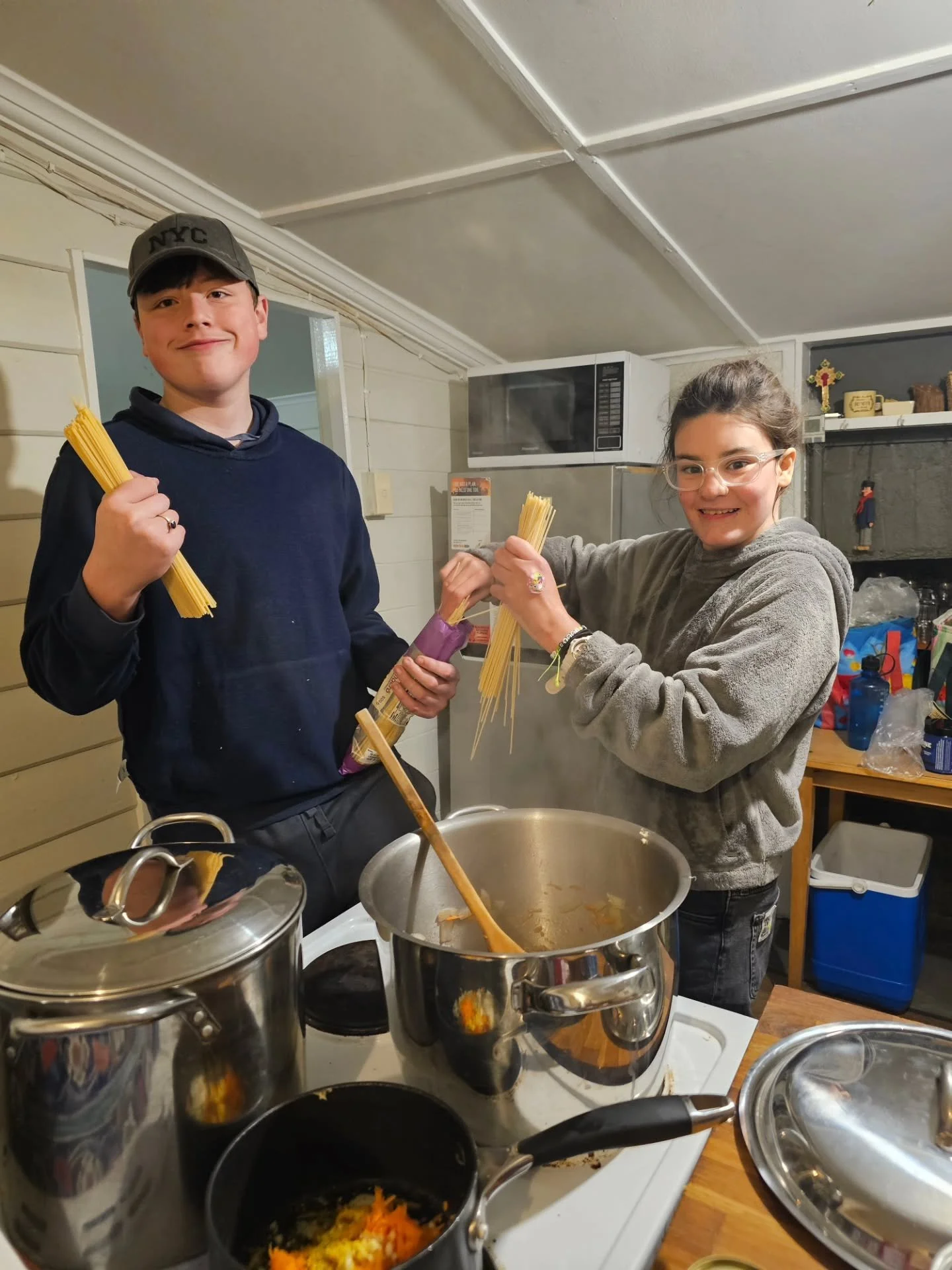 Snow flakes dropped in the early hours of the morning. Excitement at the sight of light snow and the wind howling in the tree tops. We kept our cottage cosy with a roaring fire. Together we created an adventure that the two young people were super st