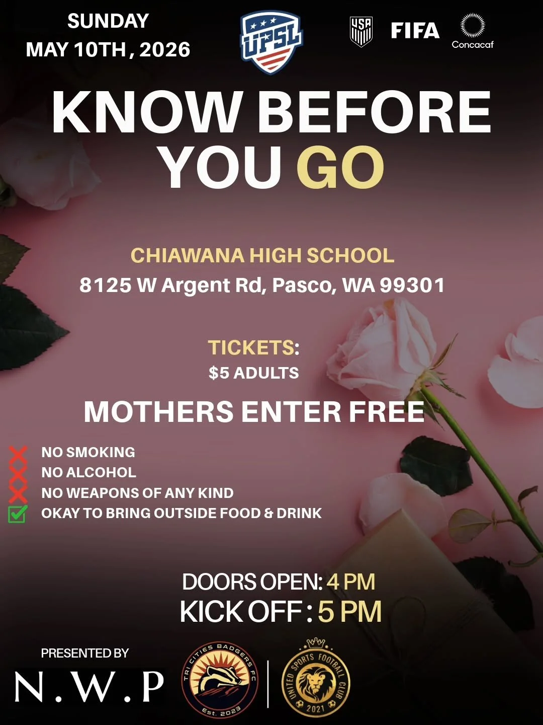 📣Happy Mothers Day! 
🏟All Moms enter free to todays match