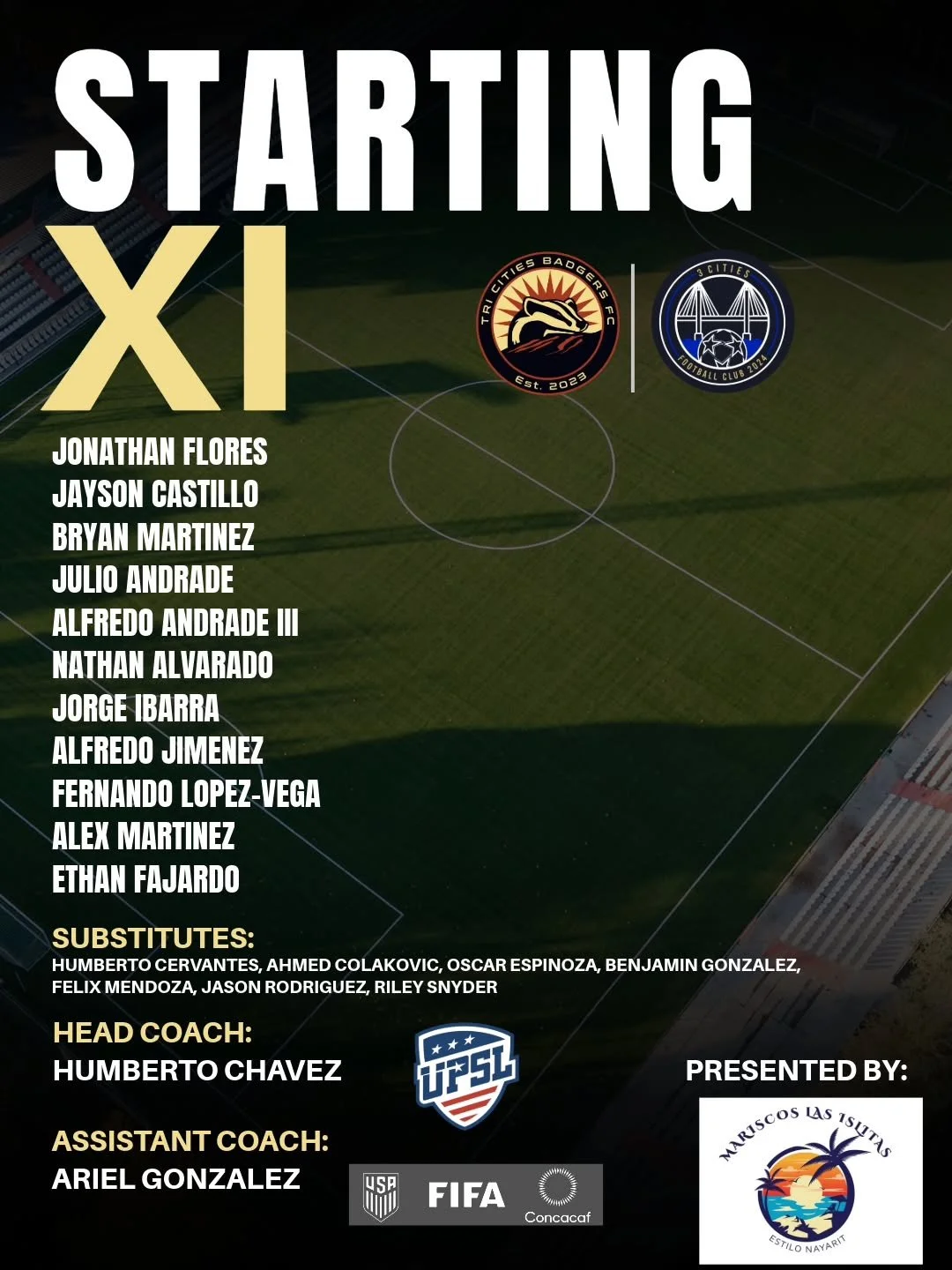 Starting XI vs 3Cities