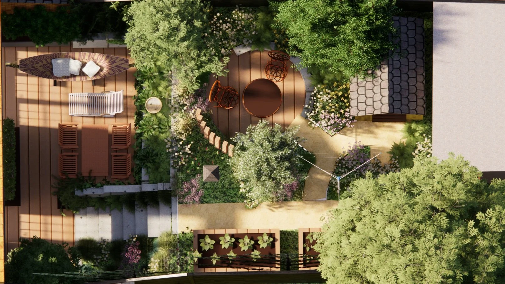 Bird's-Eye View of Garden