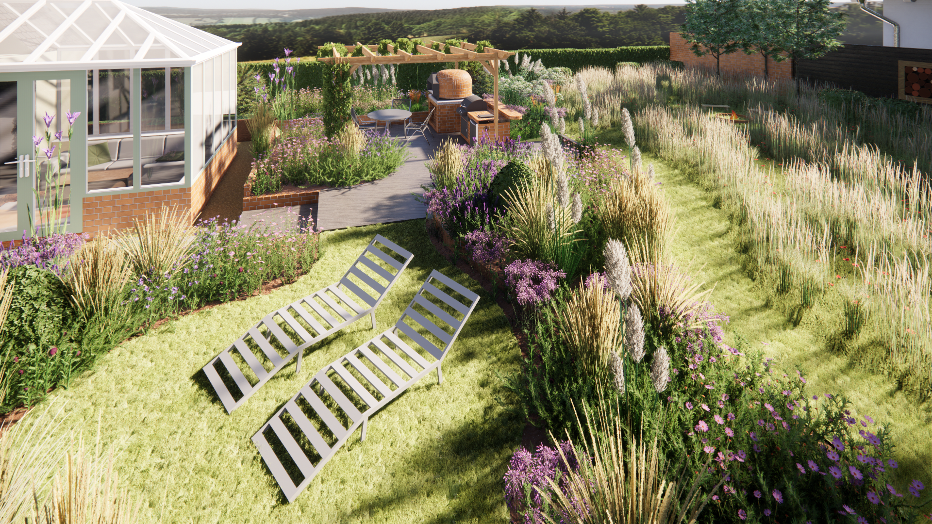 Lawn Area for Sunbathing