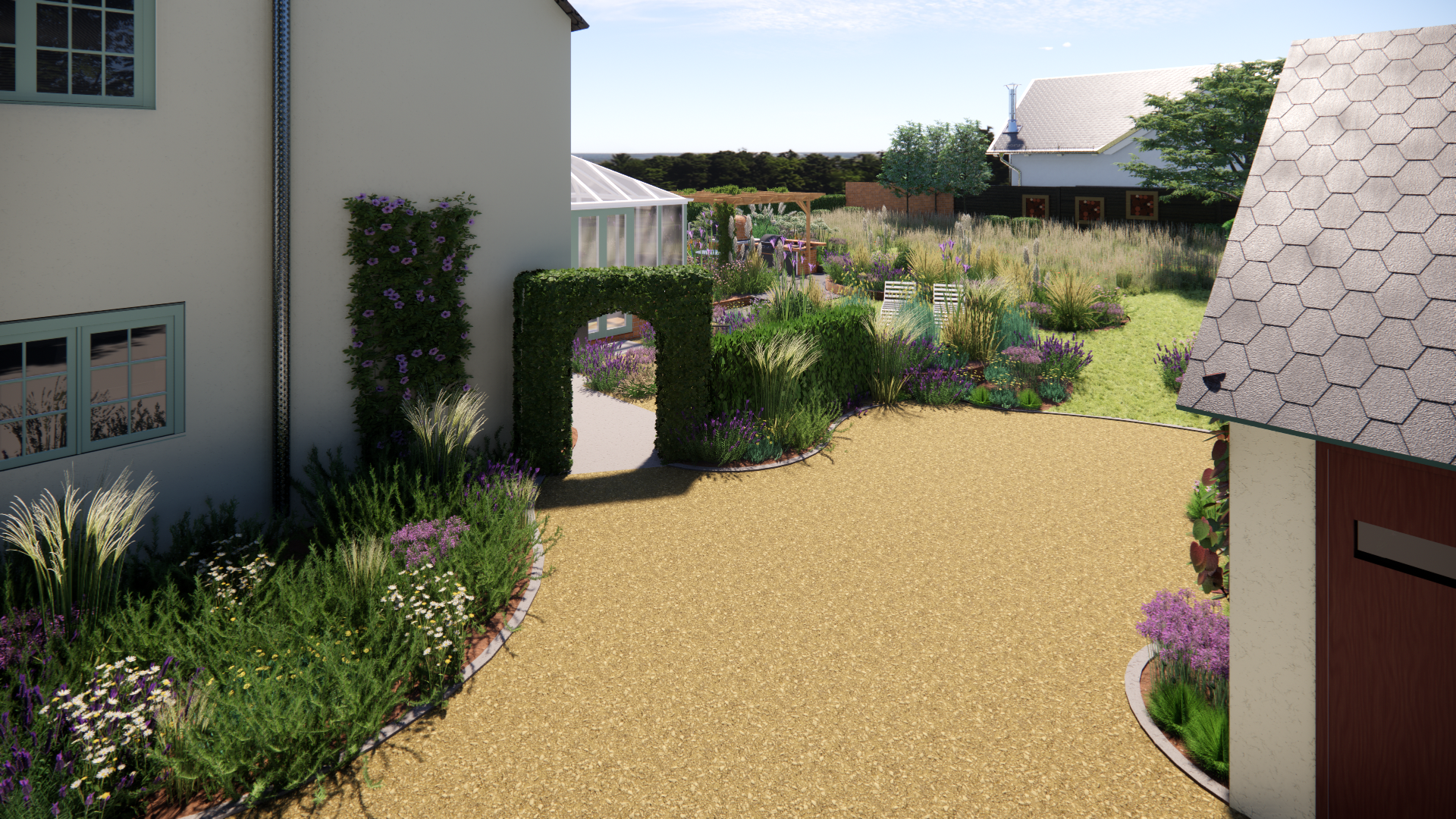 Drive and Access to Front Entrance with Parking Space