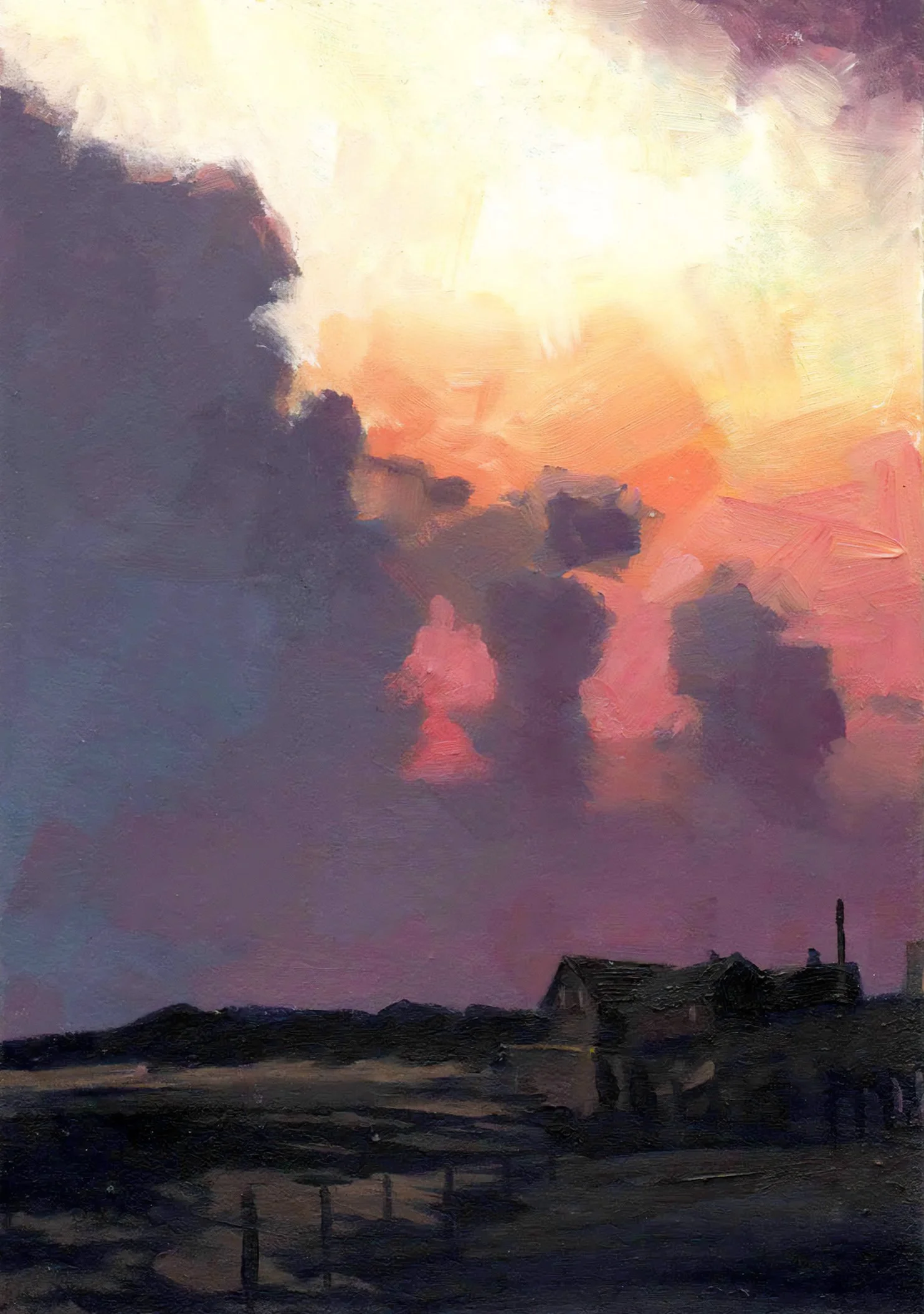 Sunset (Cruden Bay) oil on melamine, 7x5ins lo-res.jpg