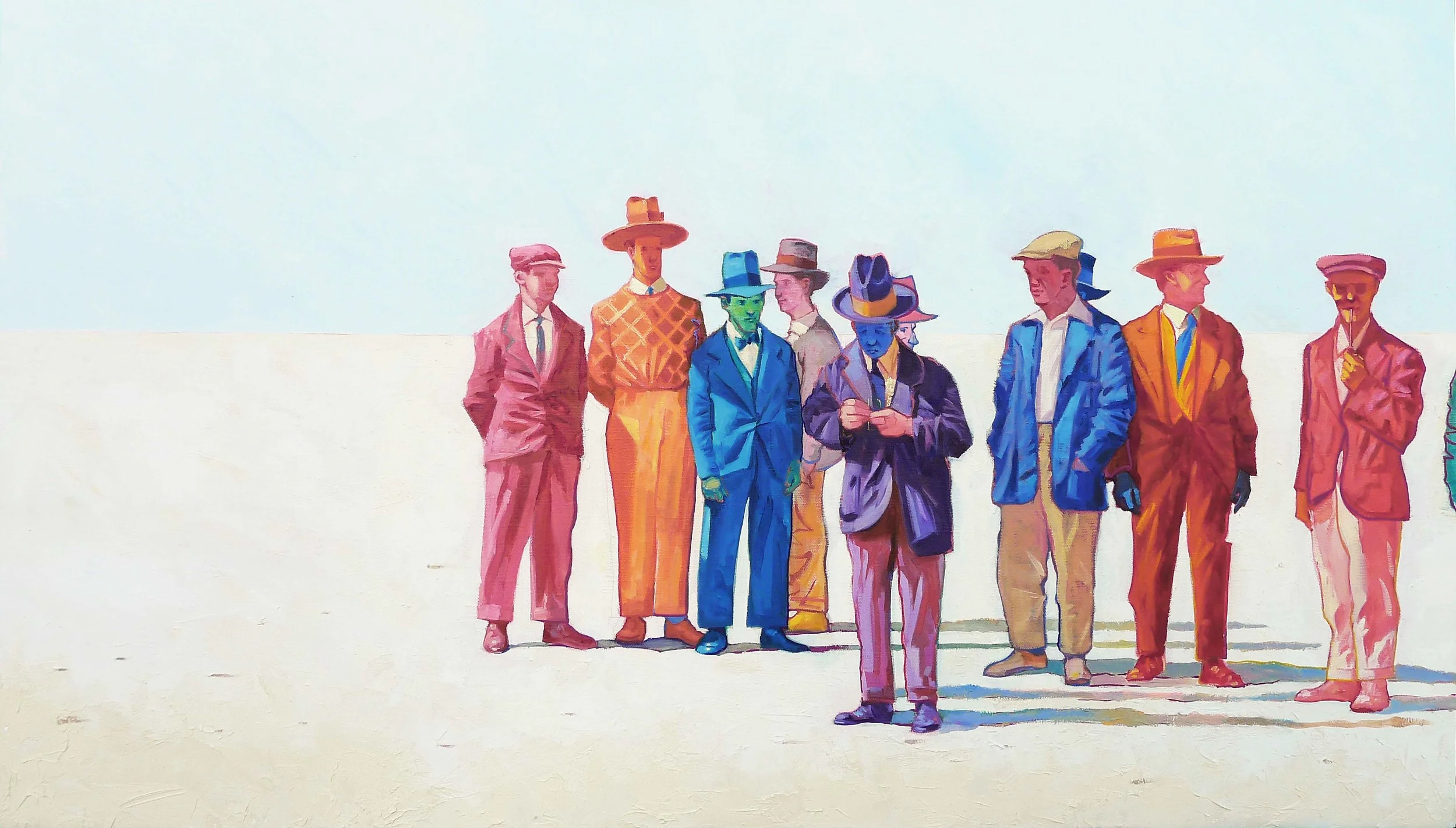 'Characters' Mixed Media on Canvas, 24x50ins lo-res .jpg