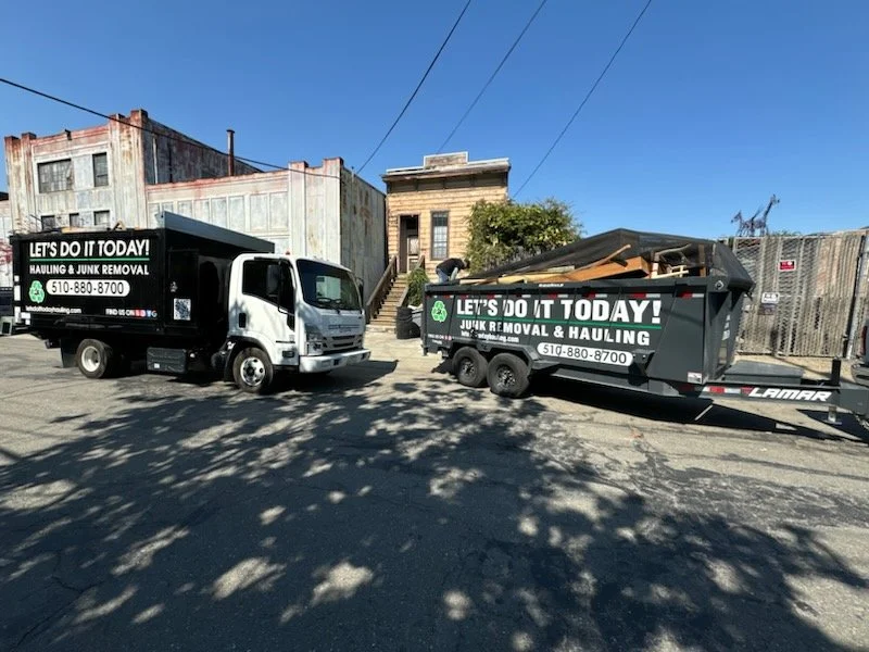 Let's Do It Today truck and trailer loaded during a Bay Area estate cleanout