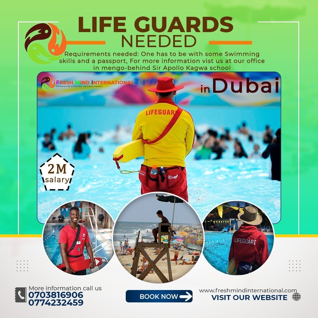 Life Guards needed in Dubai and requirements are one has to be able to swim and one has to be with a valid passport for more info contact us or ce at our offices in Mengo and start the process #Fresh #travel #dubai #workabraod #Uganda #freshmind