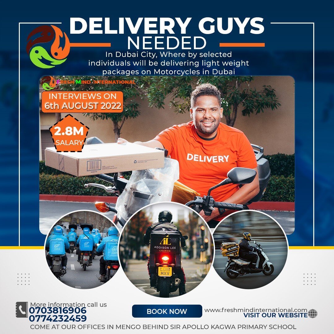Delivery Guys needed in Dubai City, Where by the selected individuals will be delivering light weight packages on Motorcycles in Dubai #dubai #freshmindsinternational #dubailife #deliveryguy #freshmind
