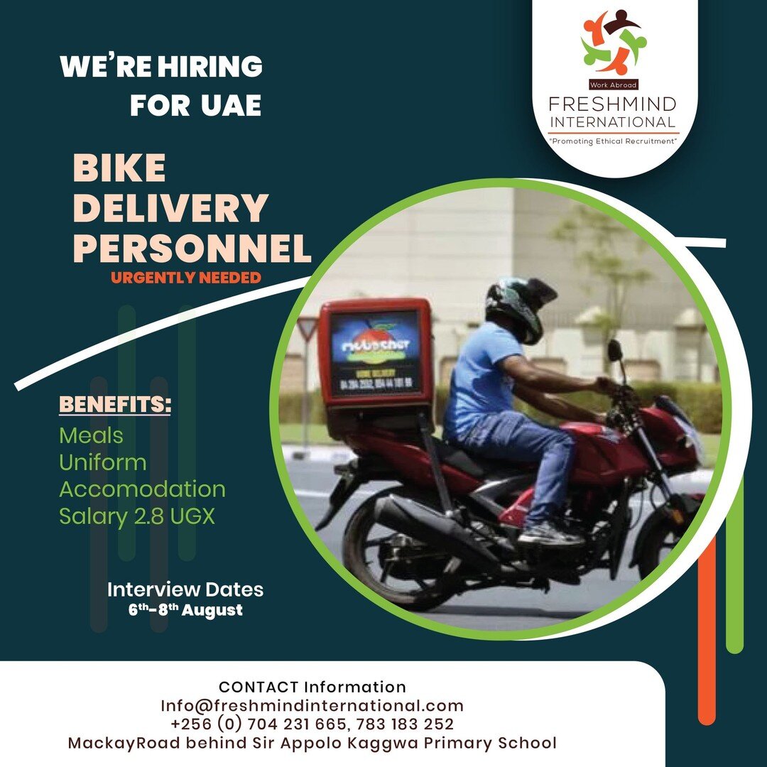 Little spots left, interviews have started today, come register fast to get a chance and work as a Bike Delivery guy in Dubai call 0703816906 for more information.#trendingnow  #dubai #freshmind #FAQ #new