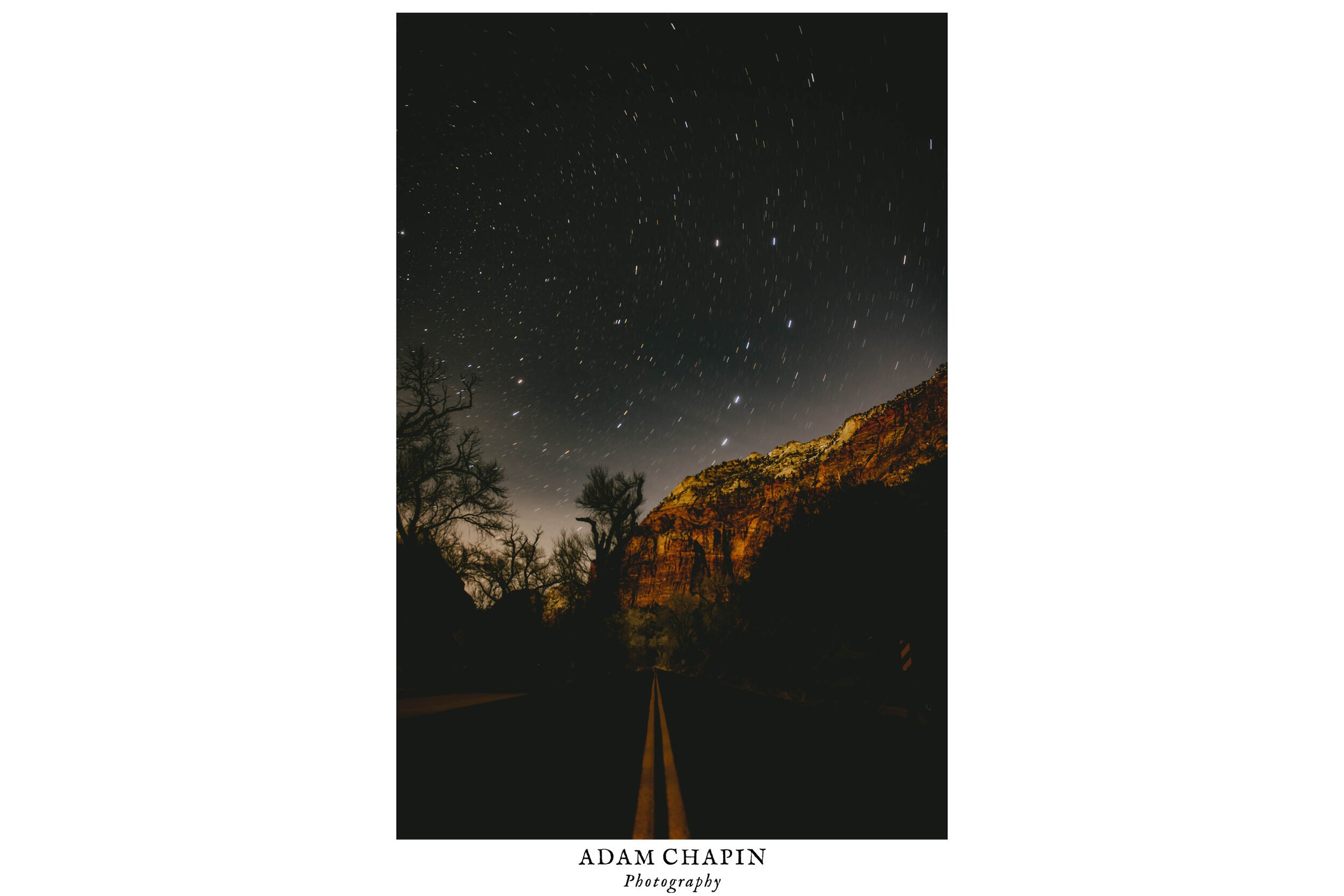 starry night over zion national park