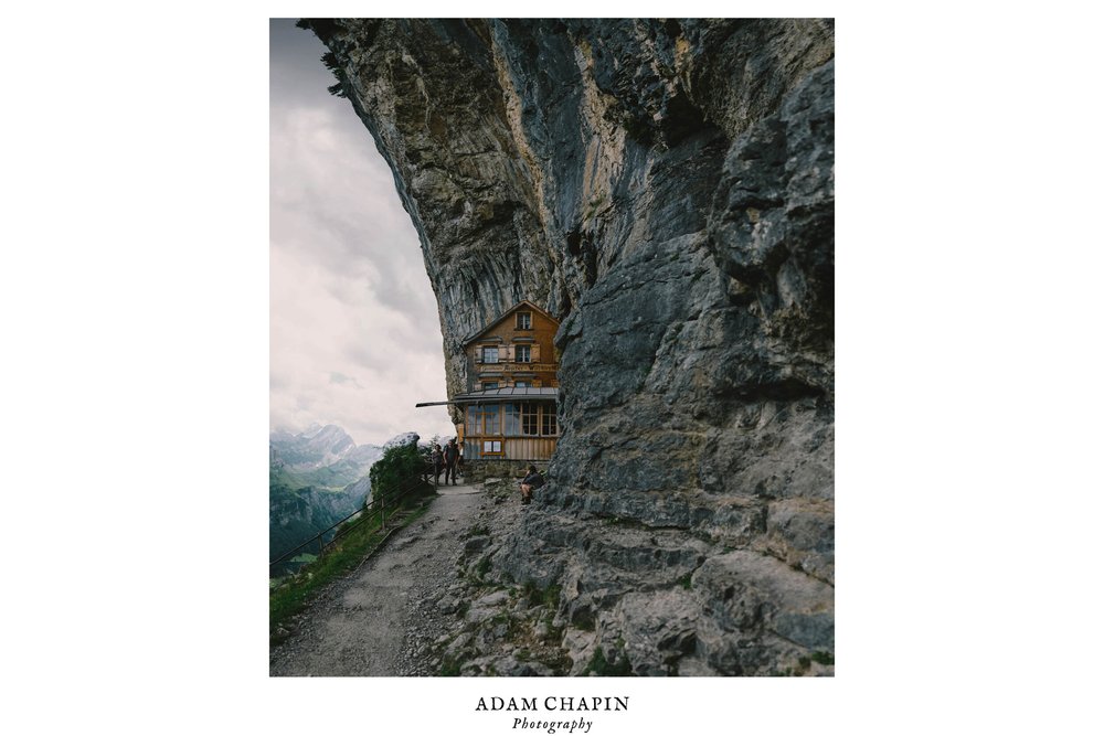 aescher wildkirchli underneath ebenalp summit in weissbad switzerland by adam chapin photography