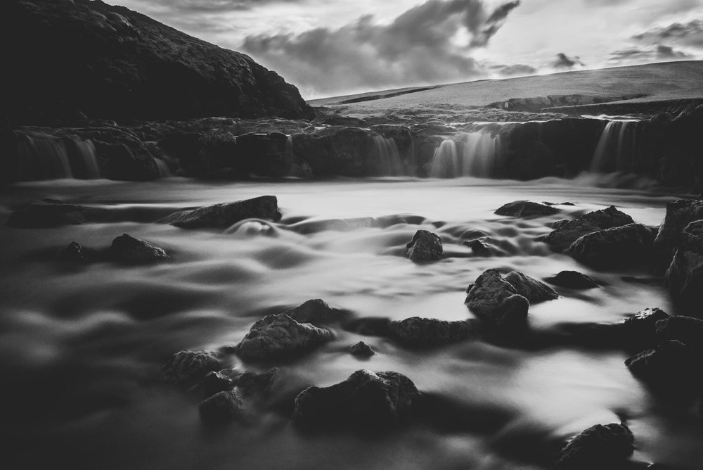 hidden waterfall in inner Iceland