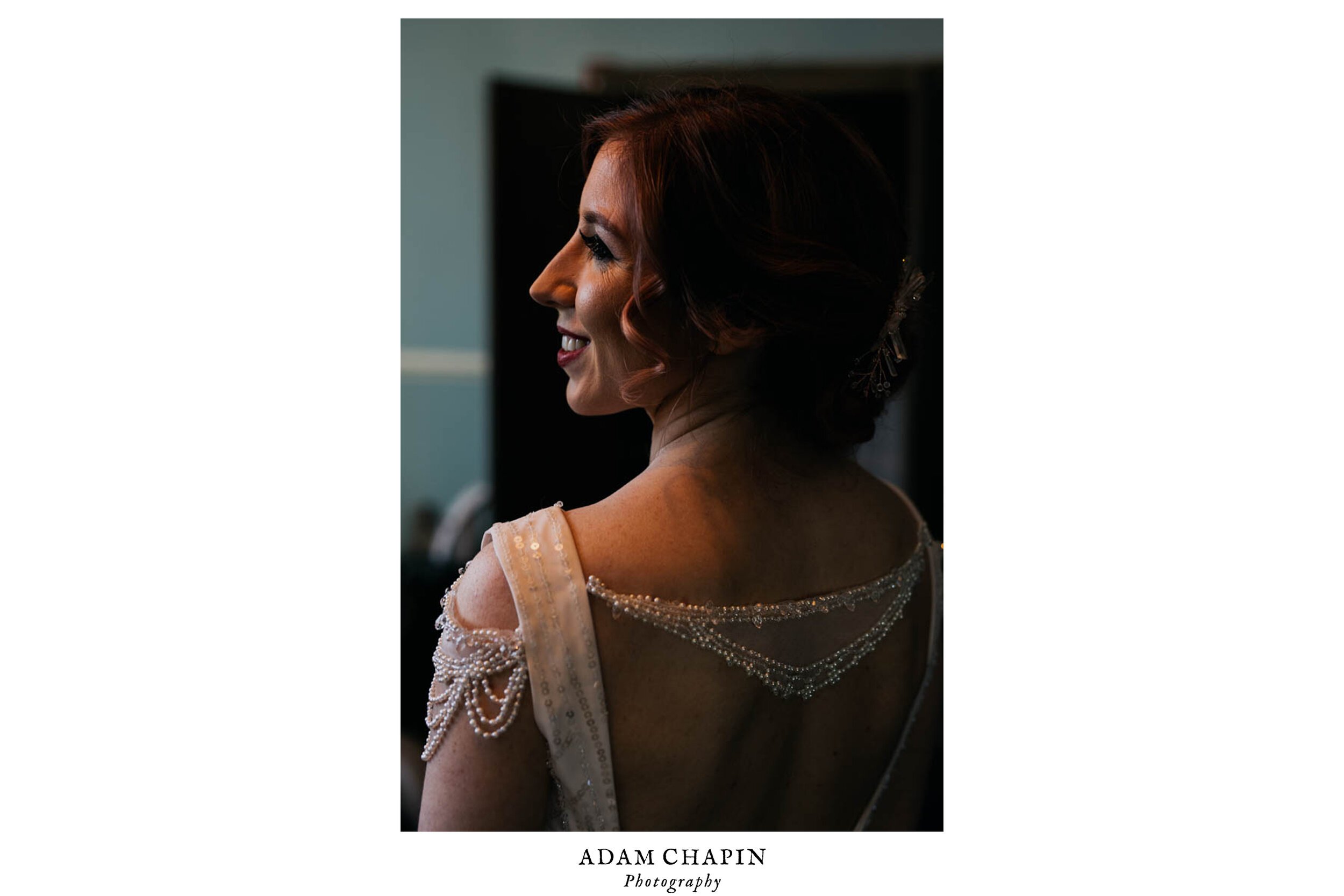 bride smiling before her ceremony