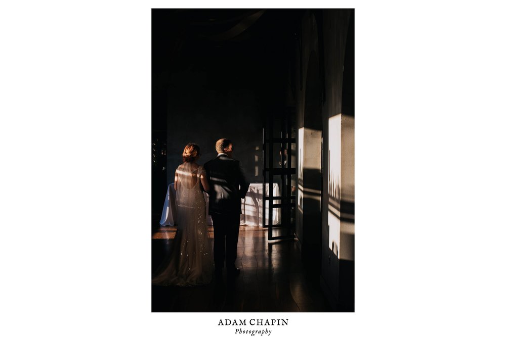 bride and father of the bride walking together to ceremony