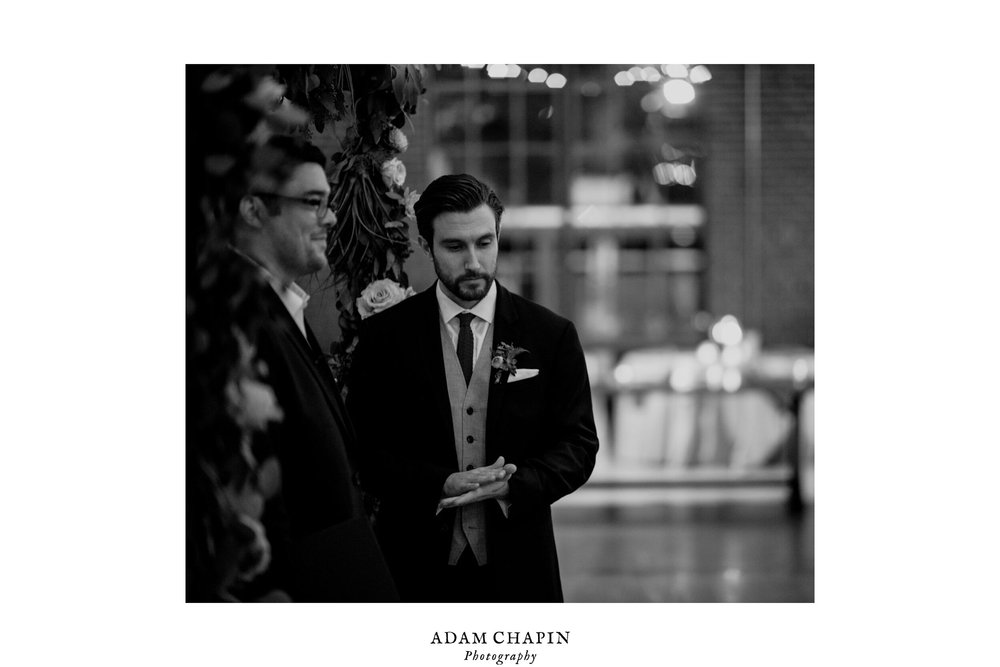 groom waiting for his bride to make her way down the aisle