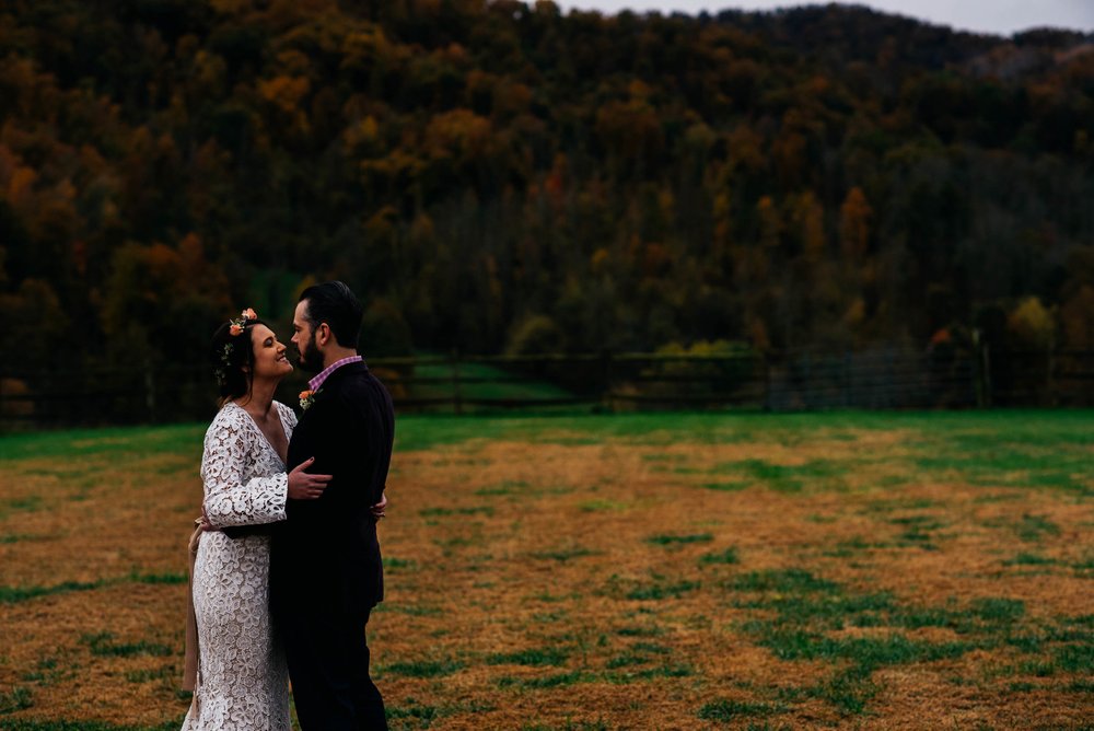 bride and groom just before a kiss