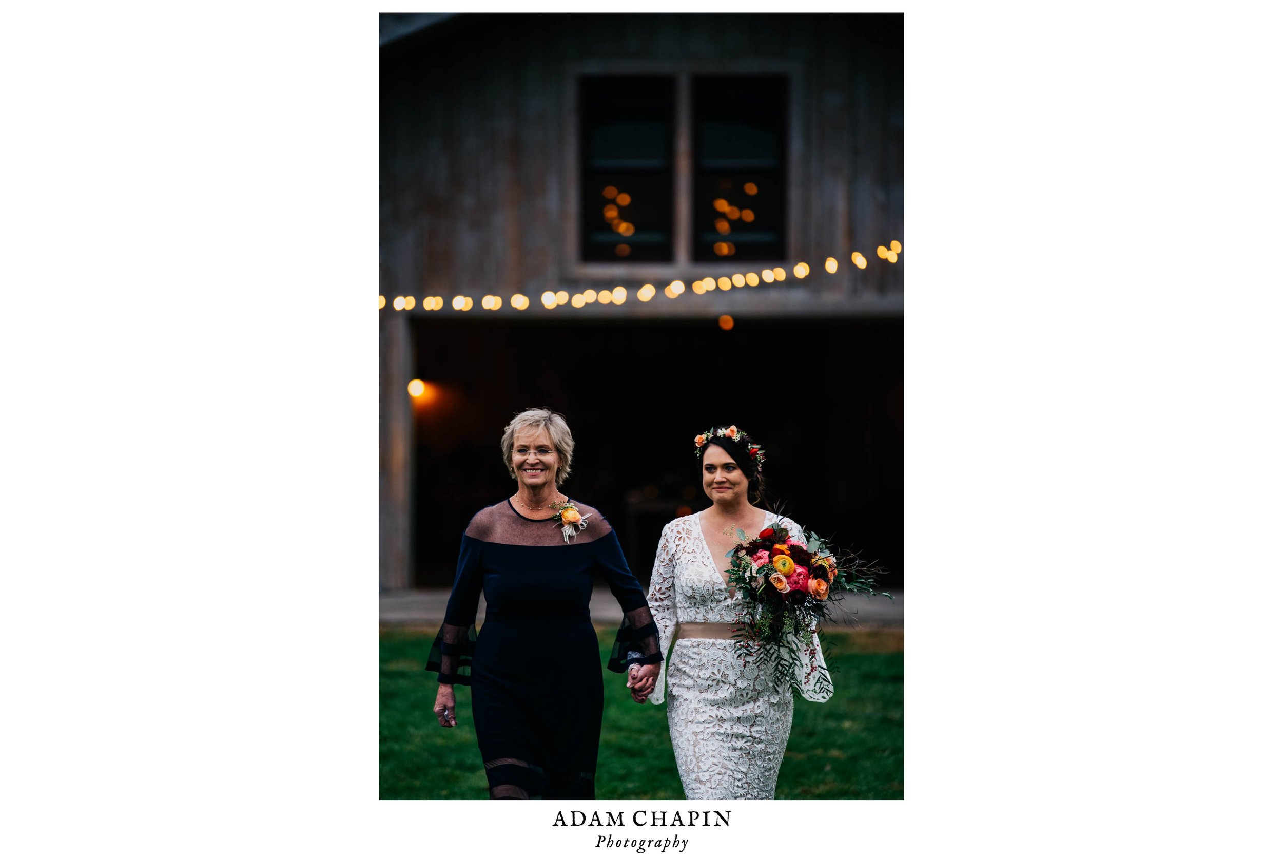 bride walking the processional with her mother before the ceremony