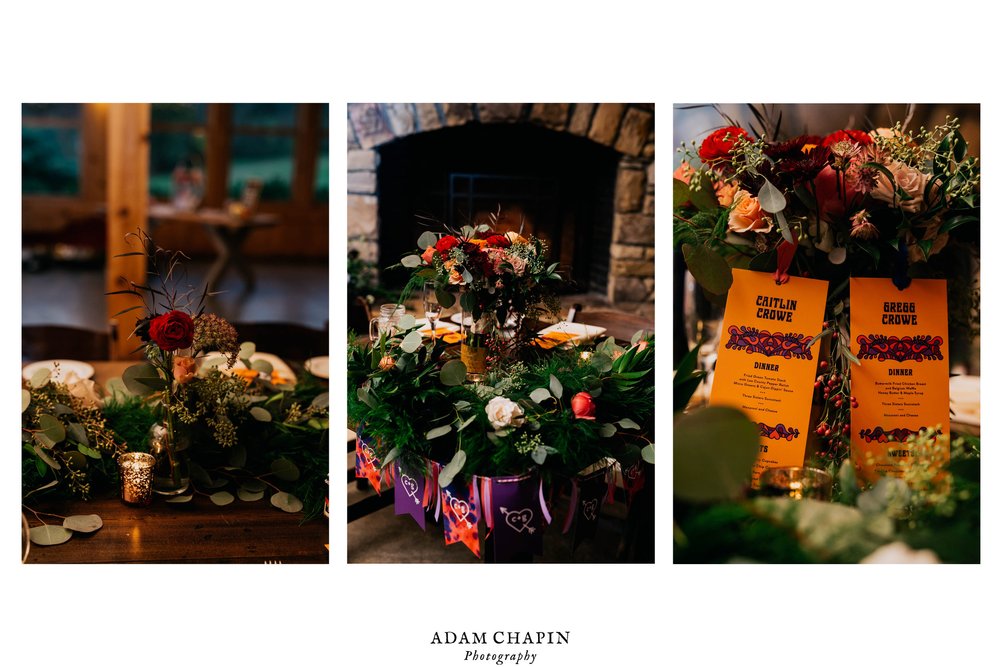 details and decorations of the tables during the wedding reception