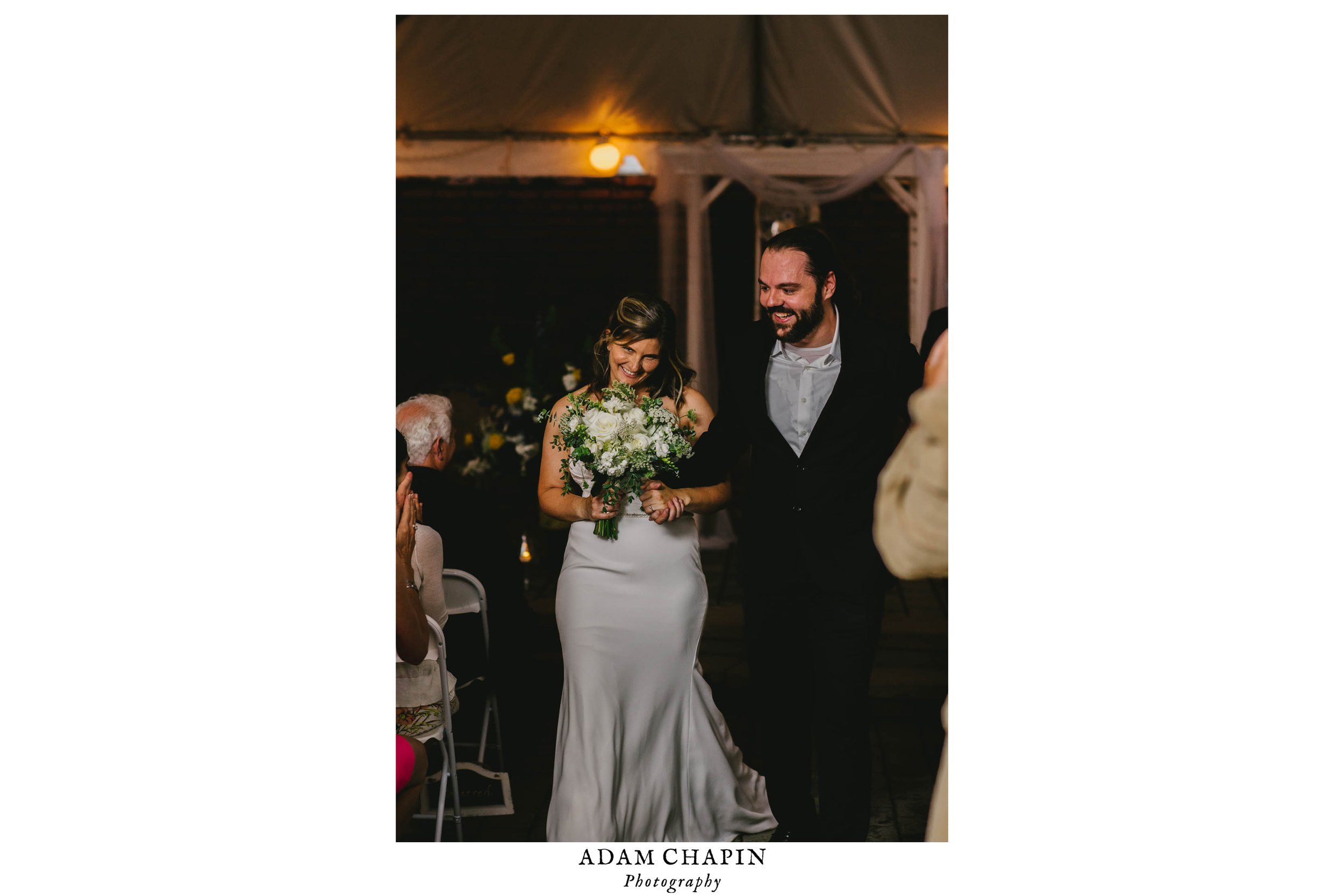 bride and groom recessional during their Jiddi Space and Courtyard Wedding at Sitti Restaurant