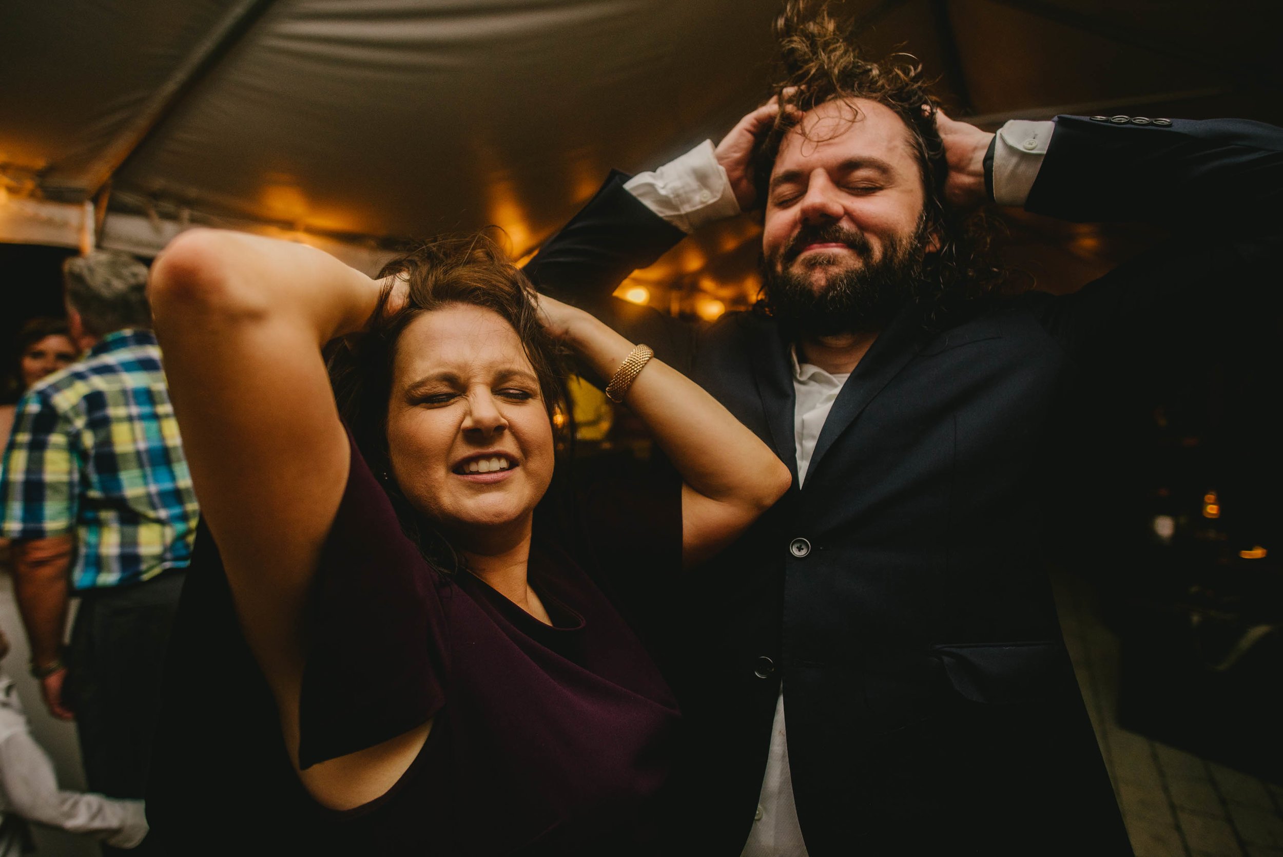 groom and wedding guest dancing during reception at this Jiddi Space and Courtyard Wedding at Sitti Restaurant