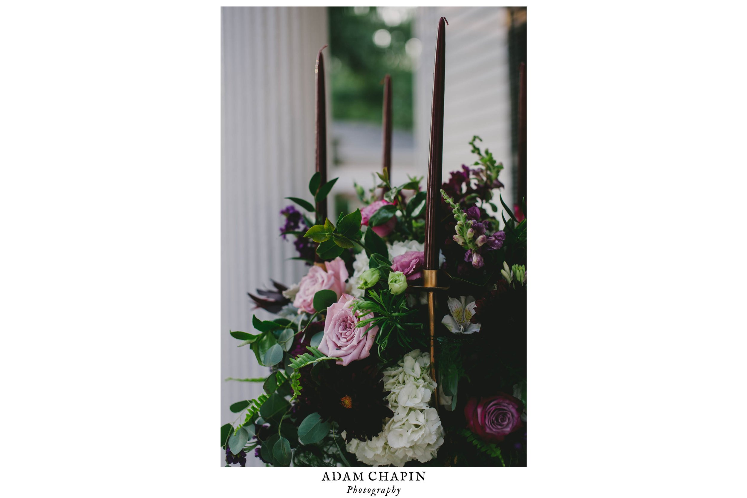 moody floral and candle accents at this mims house wedding